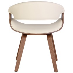 Silla de comedor Foley, piel sintética, roble crema