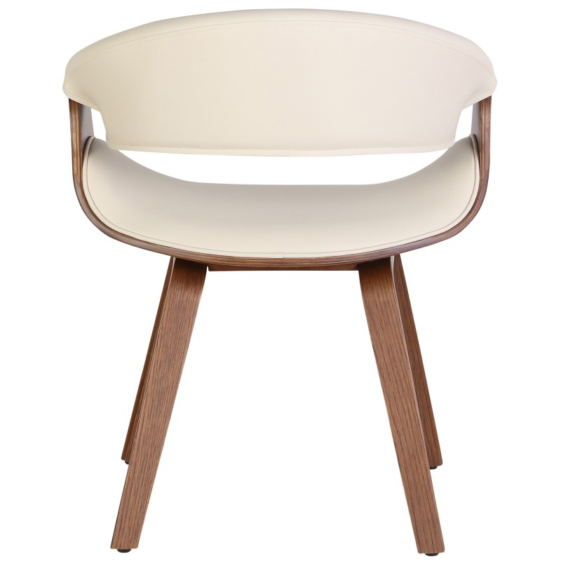 Silla de comedor Foley, piel sintética, roble crema