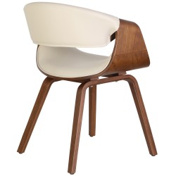 Silla de comedor Foley, piel sintética, roble crema