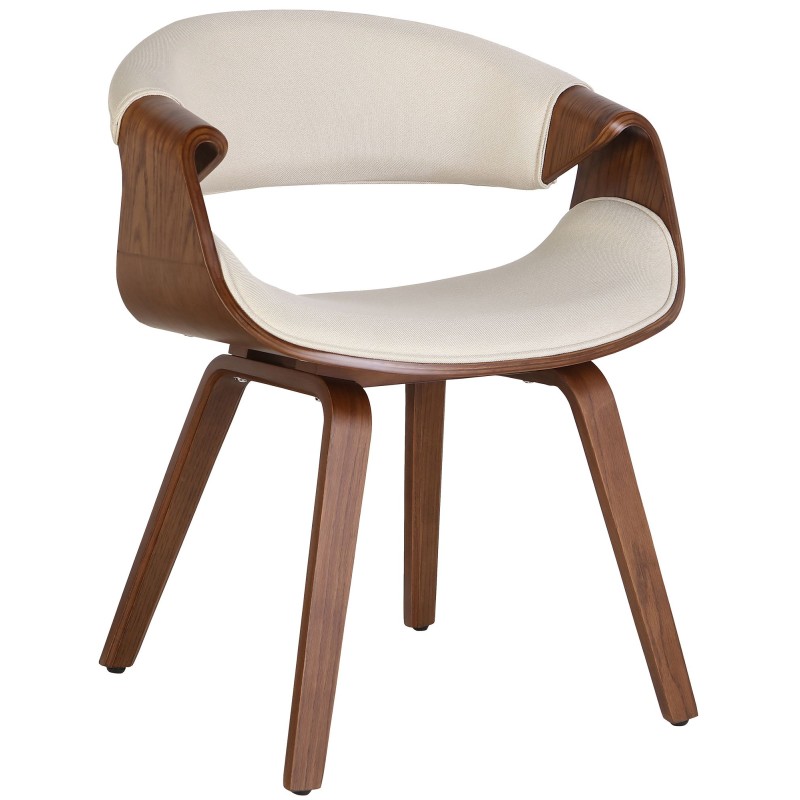 Silla de comedor Foley en tela de roble crema