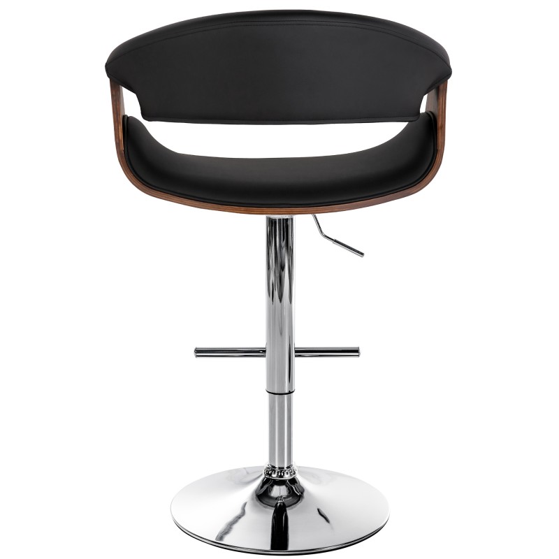 Taburete de bar Foley, piel sintética, roble negro