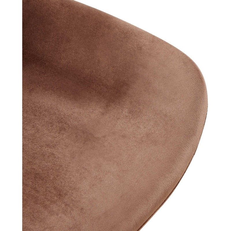 Silla de comedor Lewes de terciopelo marrón