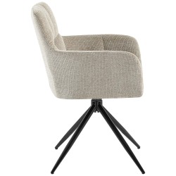Silla de comedor Jonah en tela color topo