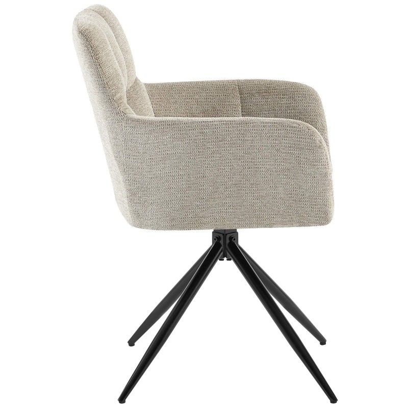 Silla de comedor Jonah en tela color topo