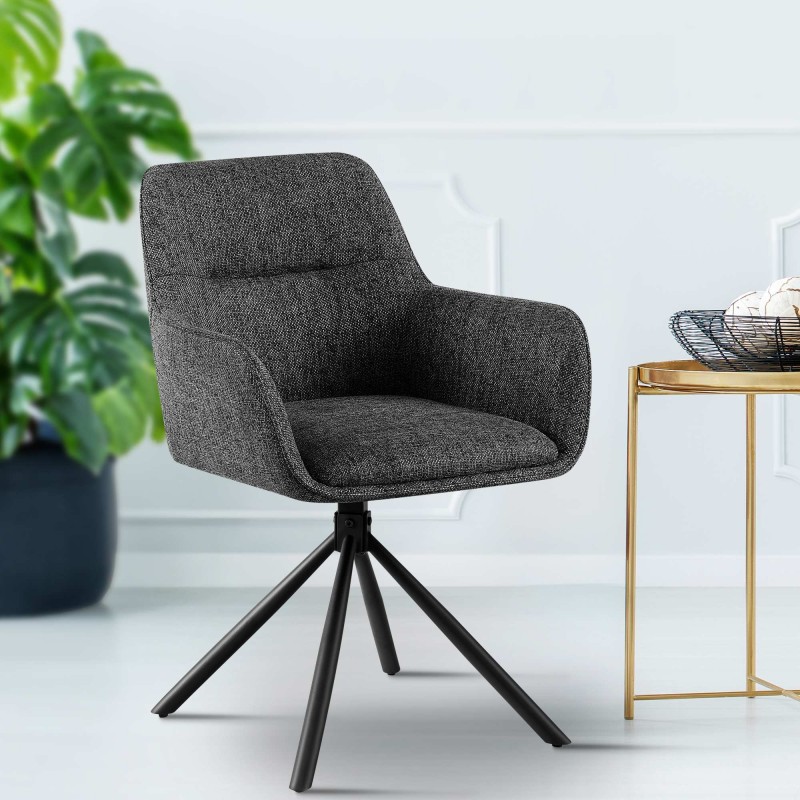 Silla Tipton en tela gris oscuro