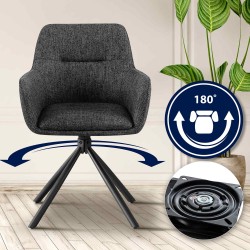 Silla Tipton en tela gris oscuro