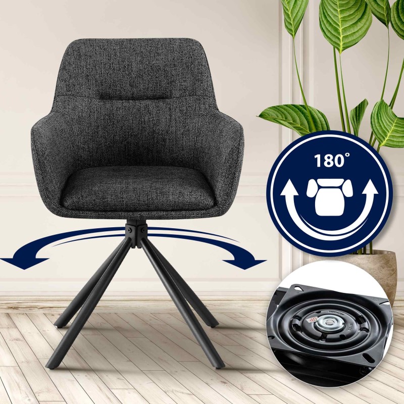 Silla Tipton en tela gris oscuro