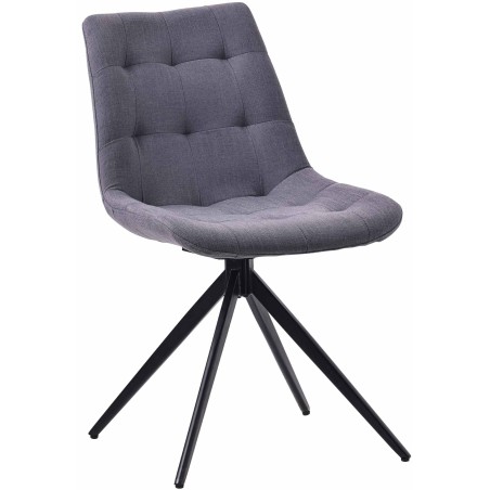 Silla de comedor Merna en tela gris oscuro