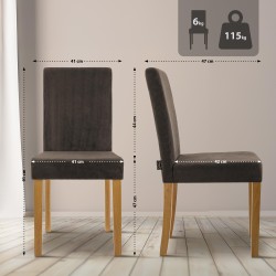 Silla de comedor Ina Cord en marrón claro antiguo