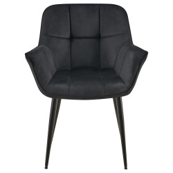 Silla de comedor Roseville de terciopelo negro