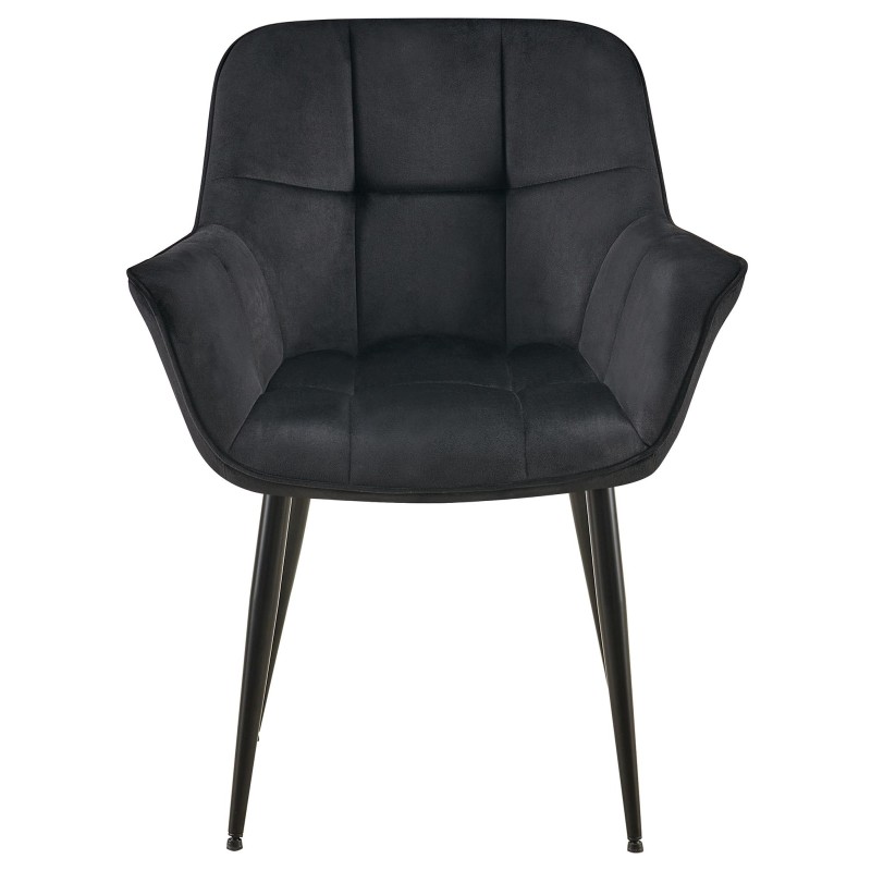 Silla de comedor Roseville de terciopelo negro