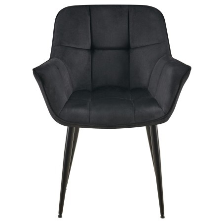 Silla de comedor Roseville de terciopelo negro