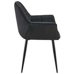 Silla de comedor Roseville de terciopelo negro