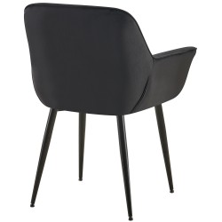 Silla de comedor Roseville de terciopelo negro
