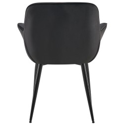 Silla de comedor Roseville de terciopelo negro