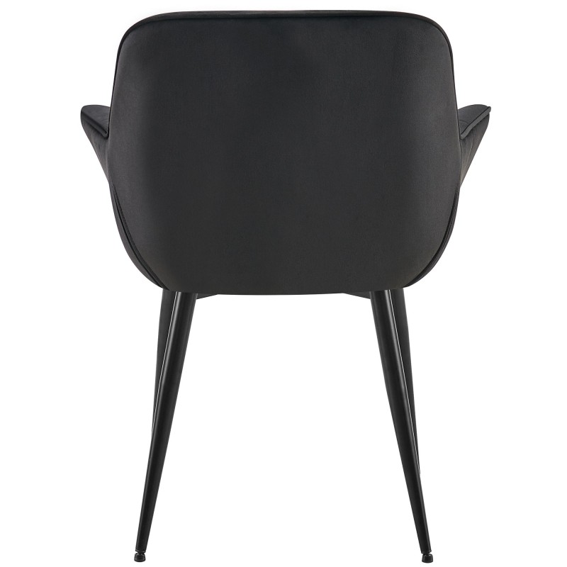Silla de comedor Roseville de terciopelo negro