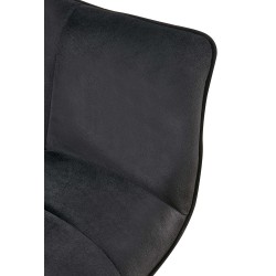 Silla de comedor Roseville de terciopelo negro