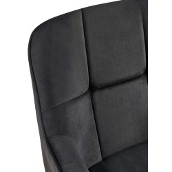 Silla de comedor Roseville de terciopelo negro