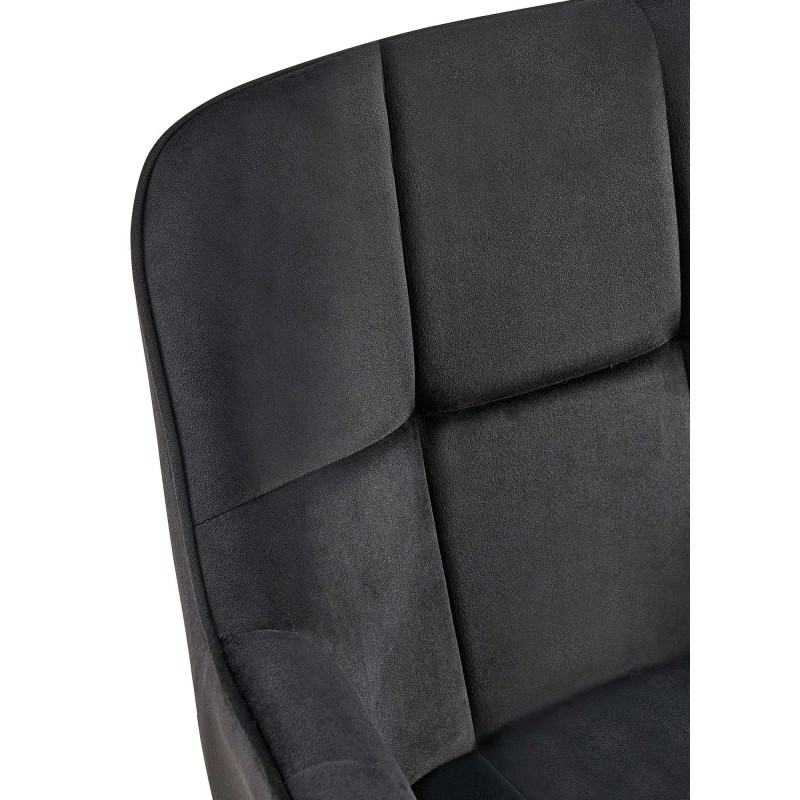 Silla de comedor Roseville de terciopelo negro
