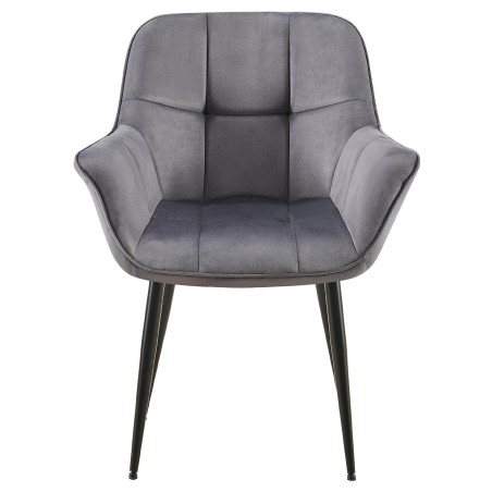 Silla de comedor Roseville en terciopelo gris oscuro