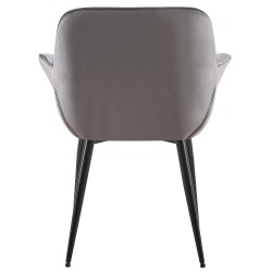 Silla de comedor Roseville en terciopelo gris oscuro