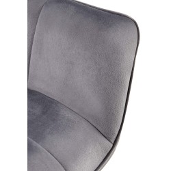 Silla de comedor Roseville en terciopelo gris oscuro