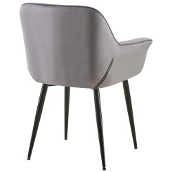 Silla de comedor Roseville en terciopelo gris oscuro