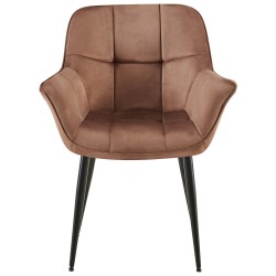 Silla de comedor Roseville de terciopelo marrón