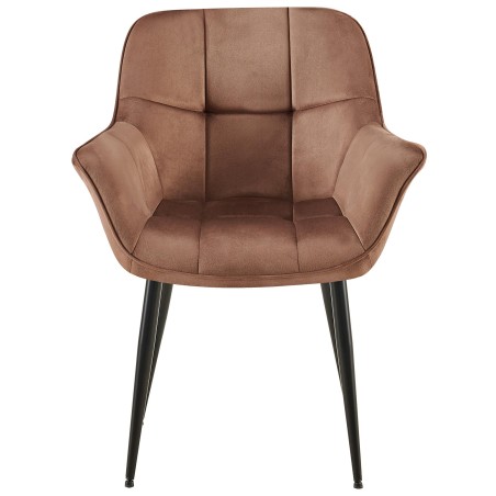 Silla de comedor Roseville de terciopelo marrón