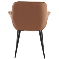Silla de comedor Roseville de terciopelo marrón