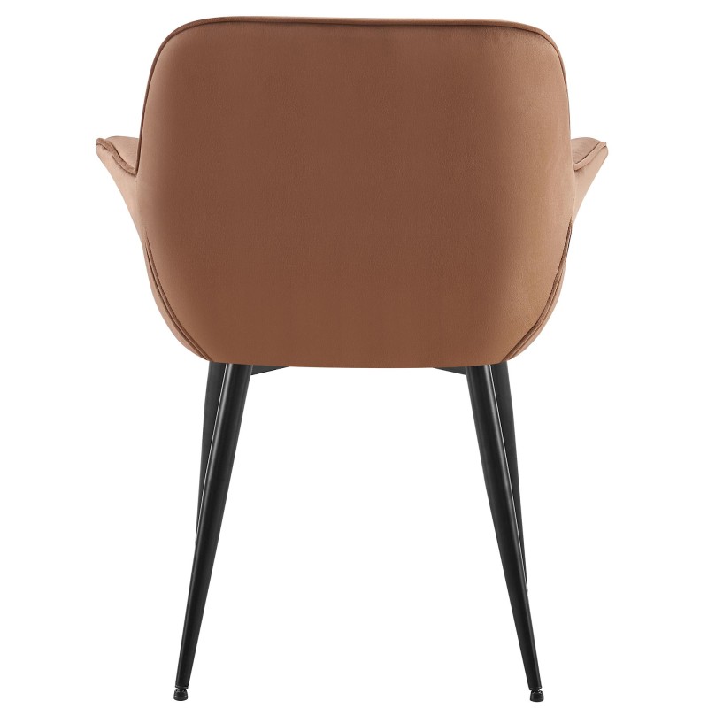 Silla de comedor Roseville de terciopelo marrón