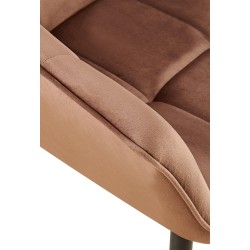 Silla de comedor Roseville de terciopelo marrón