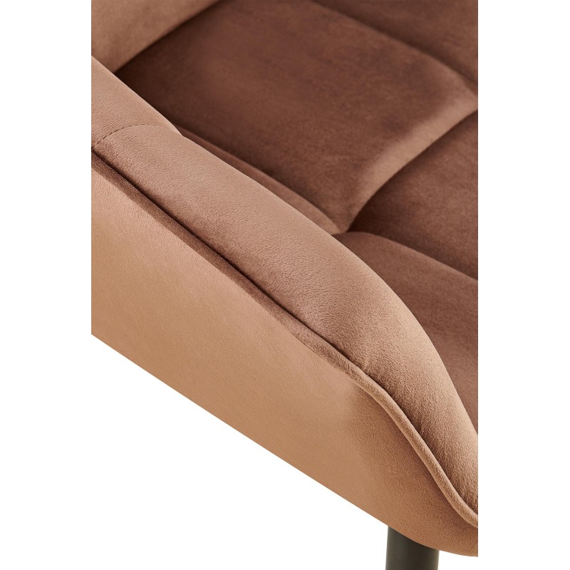 Silla de comedor Roseville de terciopelo marrón