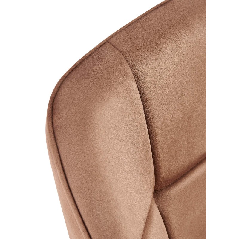Silla de comedor Roseville de terciopelo marrón
