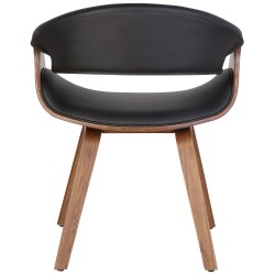 Juego de 2 sillas de comedor Foley, piel sintética, roble/negro