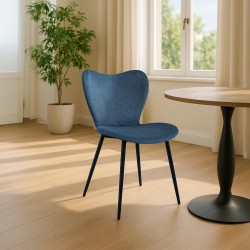 Silla de comedor Maika en tela azul Silla de comedor Maika en tela azul