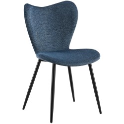 Silla de comedor Maika en tela azul Silla de comedor Maika en tela azul