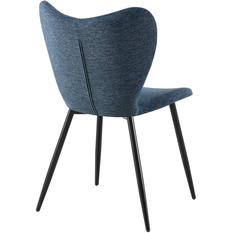 Silla de comedor Maika en tela azul