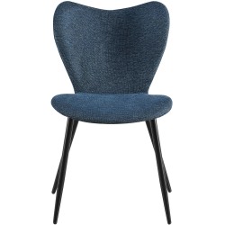 Silla de comedor Maika en tela azul Silla de comedor Maika en tela azul