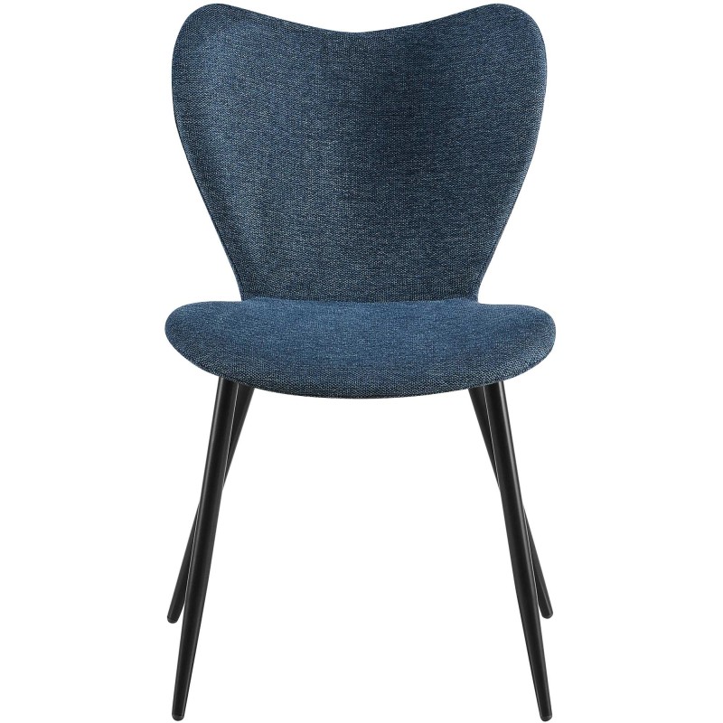 Silla de comedor Maika en tela azul