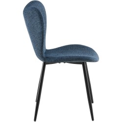 Silla de comedor Maika en tela azul Silla de comedor Maika en tela azul