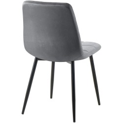 Juego de 4 sillas de comedor Tilde en terciopelo gris oscuro