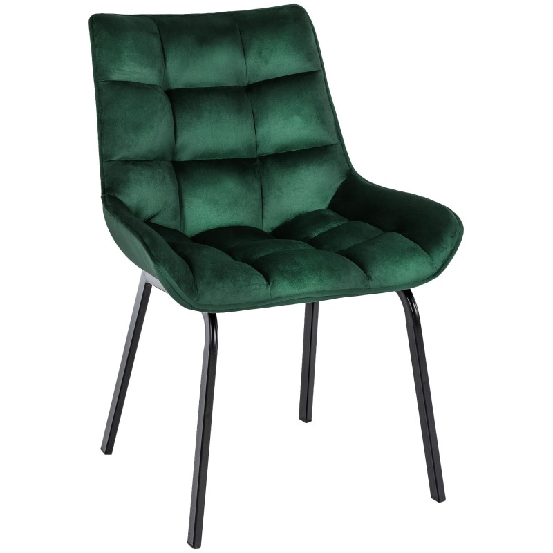 Silla Saranda en terciopelo verde