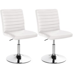 Juego de 2 sillas de comedor Elvas de polipiel blanca