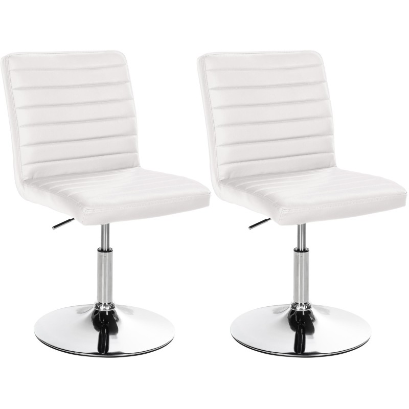 Juego de 2 sillas de comedor Elvas de polipiel blanca