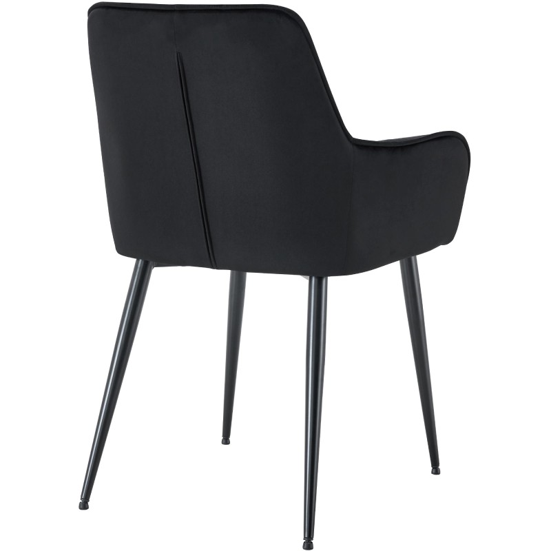 Silla de comedor Ferndale de terciopelo negro
