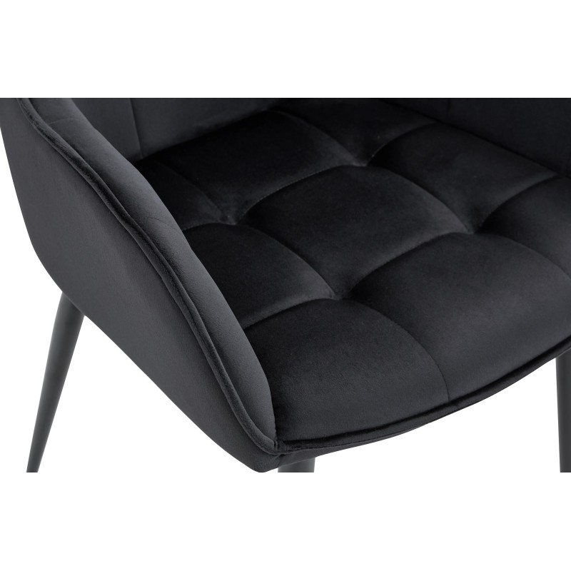 Silla de comedor Ferndale de terciopelo negro
