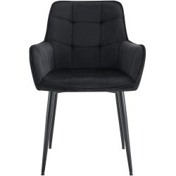 Silla de comedor Ferndale de terciopelo negro