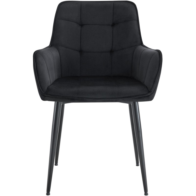 Silla de comedor Ferndale de terciopelo negro