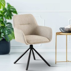 Silla Tipton en tela color topo